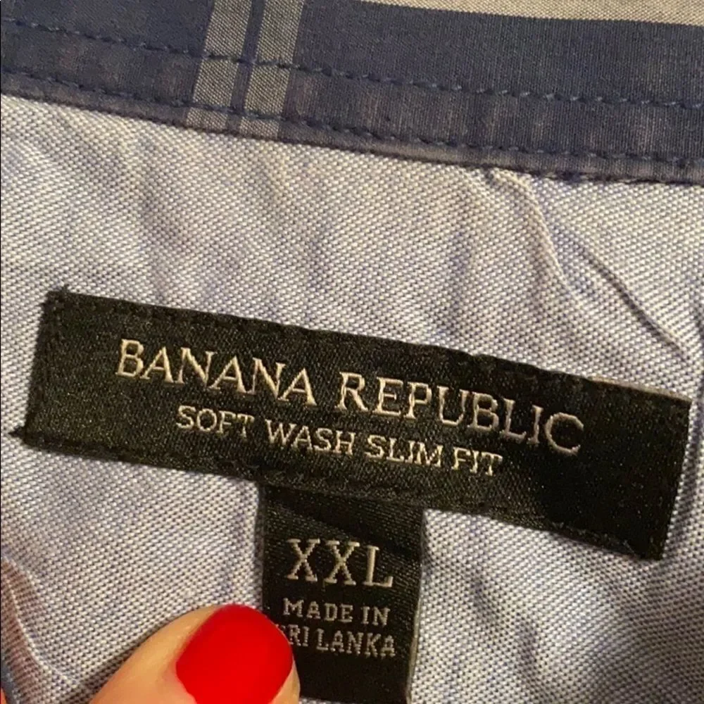 Banana Republic Blue & Orange Button Down Shirt